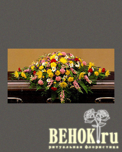 ВЕГ49 - Украшение на гроб из живых цветов